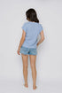 Daisy-Textured Rib Roll Cuff Tee